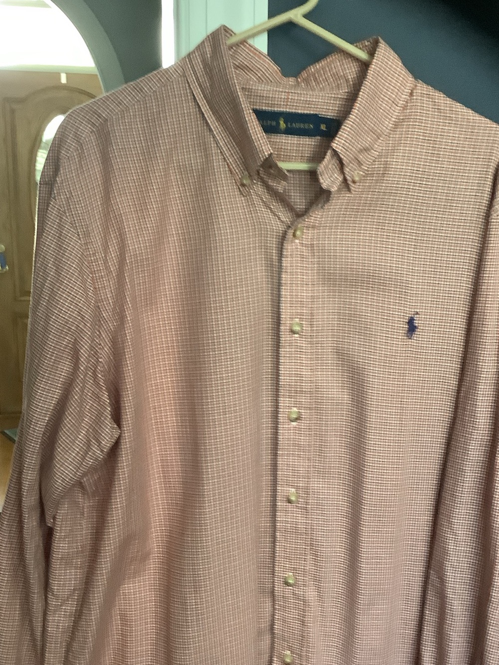 Polo by Ralph Lauren Men's Button-Down Check Shirt - orange, blue
